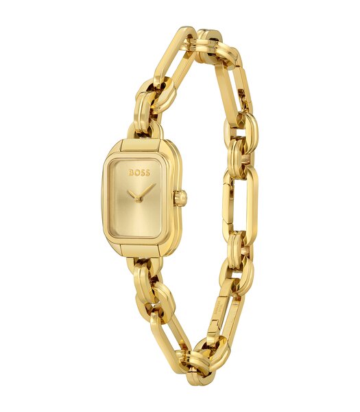 Horloge BOSS BLACK HAILEY Dames 1502655 Analoog Behuizing MINERAAL Geelgoud Bracelette Staal Geelgoudkleurig Etanchéiteiten 3BAR