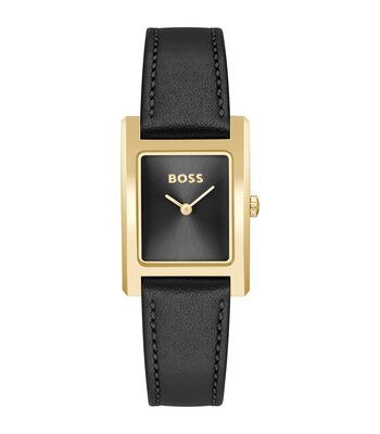 Horloge BOSS BLACK LUCY Dames 1502742 Analoog Behuizing MINERAAL Zwart Bracelette Leer Zwart Boucle déployante Etanchéiteiten 3BAR