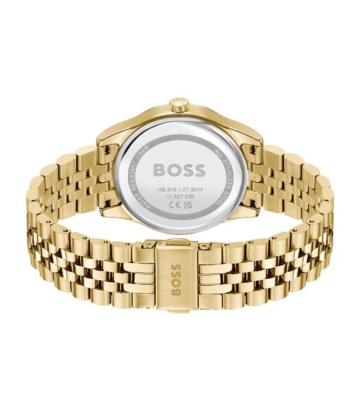 Montre BOSS BLACK GRACEFUL Femme 1502780 Analogue Cadran MINERAL Vert Bracelet Acier Or jaune Etanchéité 3BAR