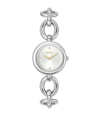 Horloge BOSS BLACK LIVE Dames 1502791 Analoog Behuizing MINERAAL Zilverkleurig Bracelette Roestvrij staal Staal Etanchéiteiten 3BAR