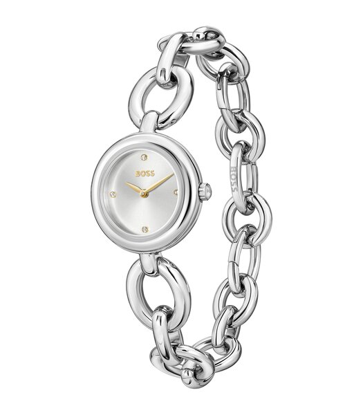 Montre BOSS BLACK LIVE Femme 1502791 Analogue Cadran MINERAL Argenté Bracelet Acier inoxydable Acier Etanchéité 3BAR