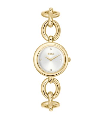 Horloge BOSS BLACK LIVE Dames 1502792 Analoog Behuizing MINERAAL Zilverkleurig Bracelette Staal Geelgoudkleurig Etanchéiteiten 3BAR