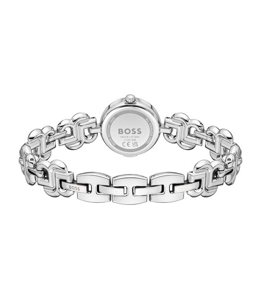 Horloge BOSS BLACK DOUBLE B DRESSY Dames 1502793 Analoog Behuizing MINERAAL Zilverkleurig Bracelette Roestvrij staal Staal Etanchéiteiten 3BAR