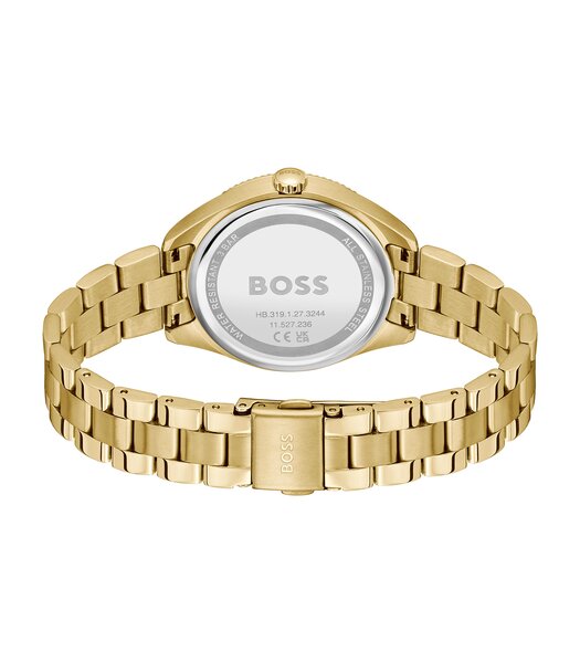 Horloge BOSS BLACK SAGE SPORT Dames 1502803 Analoog Behuizing MINERAAL Geelgoud Bracelette Staal Geelgoudkleurig Etanchéiteiten 3BAR
