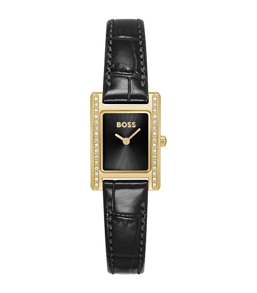 Horloge BOSS BLACK LUCY PRECIOUS Dames 1502813 Analoog Behuizing MINERAAL Zwart Bracelette Leer Zwart Etanchéiteiten 3BAR