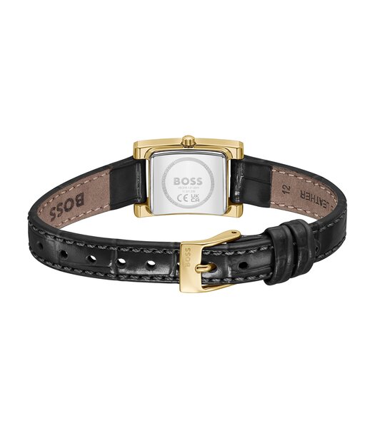 Horloge BOSS BLACK LUCY PRECIOUS Dames 1502813 Analoog Behuizing MINERAAL Zwart Bracelette Leer Zwart Etanchéiteiten 3BAR