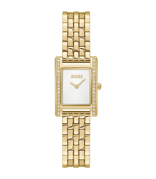Horloge BOSS BLACK LUCY PRECIOUS Dames 1502815 Analoog Behuizing MINERAAL Wit Bracelette Staal Geelgoudkleurig Etanchéiteiten 3BAR