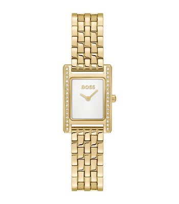 Horloge BOSS BLACK LUCY PRECIOUS Dames 1502815 Analoog Behuizing MINERAAL Wit Bracelette Staal Geelgoudkleurig Etanchéiteiten 3BAR