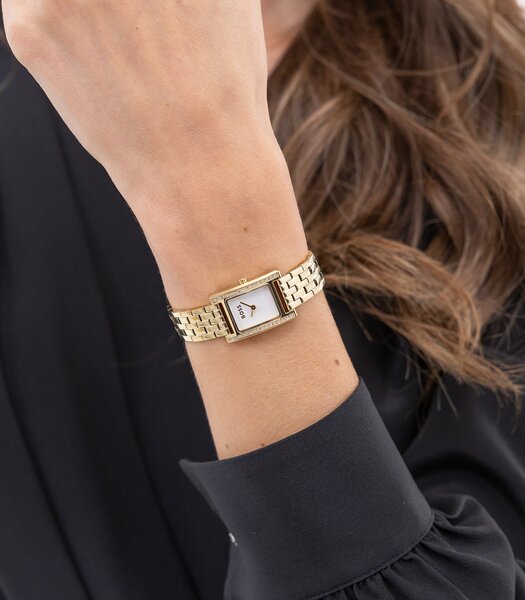 Horloge BOSS BLACK LUCY PRECIOUS Dames 1502815 Analoog Behuizing MINERAAL Wit Bracelette Staal Geelgoudkleurig Etanchéiteiten 3BAR