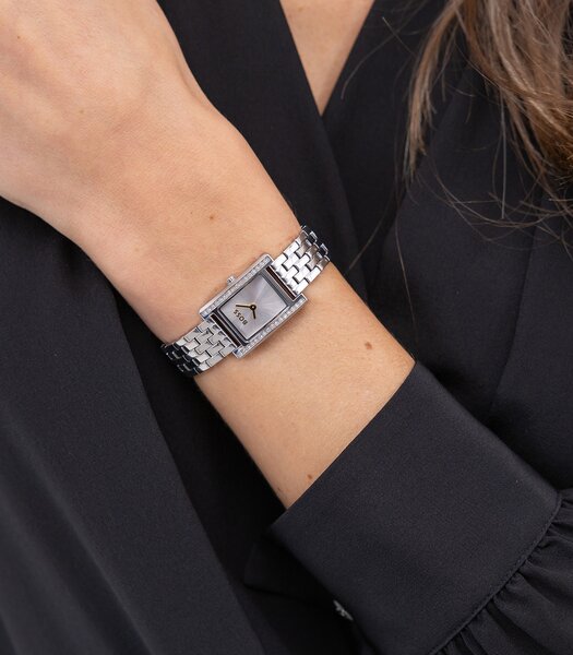 Horloge BOSS BLACK LUCY PRECIOUS Dames 1502816 Analoog Behuizing MINERAAL Zilverkleurig Bracelette Roestvrij staal Staal Etanchéiteiten 3BAR