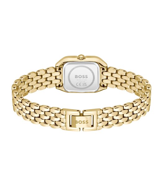 Horloge BOSS BLACK MAE PETITE Dames 1502823 Analoog Behuizing MINERAAL Zilverkleurig Bracelette Staal Geelgoudkleurig Etanchéiteiten 3BAR