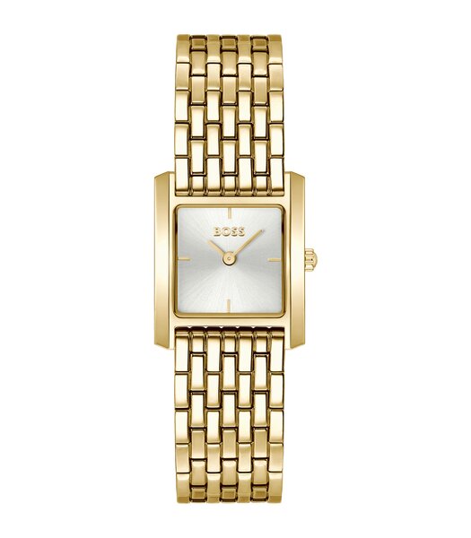 Montre BOSS BLACK LUCY SCALA Femme 1502845 Analogue Cadran MINERAL Argenté Bracelet Acier Or jaune Etanchéité 3BAR