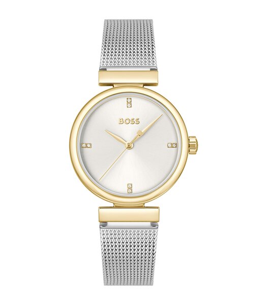Montre BOSS BLACK ROSEHILL Femme 1502853 Analogue Cadran MINERAL Argenté Bracelet Acier inoxydable Acier Etanchéité 3BAR