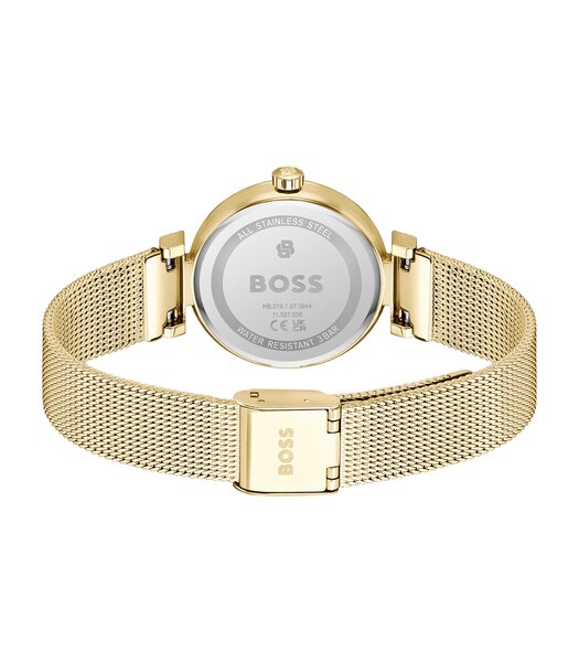 Montre BOSS BLACK ROSEHILL Femme 1502855 Analogue Cadran MINERAL Vert Bracelet Acier Or jaune Etanchéité 3BAR