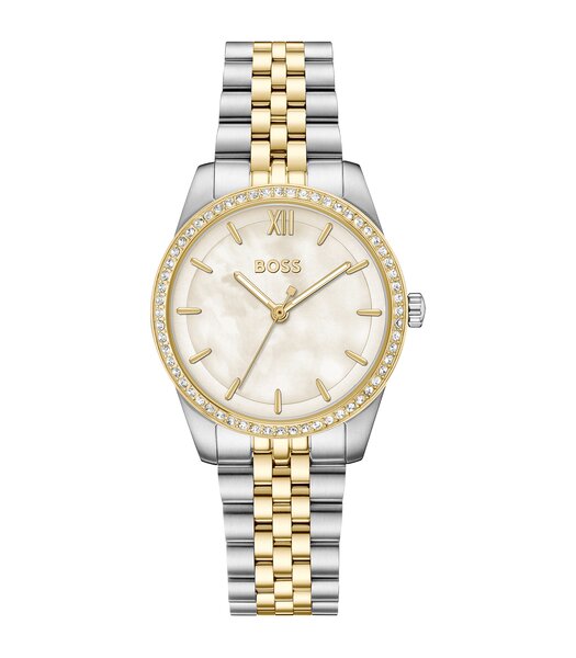 Horloge BOSS BLACK GRACEFUL PRECIOUS Dames 1502867 Analoog Behuizing Mineraal Parelmoer Bracelette Roestvrij staal Staal Etanchéiteiten 3 ATM