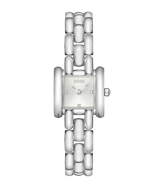 Horloge BOSS BLACK VIOLET Dames 1502873 Analoog Behuizing Mineraal Zilverkleurig Bracelette Roestvrij staal Staal Etanchéiteiten 3 ATM