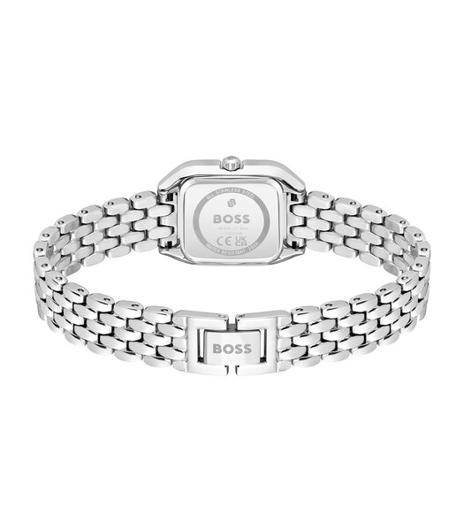 Horloge BOSS BLACK MAE PETITE Dames 1502882 Analoog Behuizing Mineraal Zilverkleurig Bracelette Roestvrij staal Staal Etanchéiteiten 3 ATM