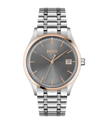 Horloge BOSS BLACK COMMISSIONER Heren 1513834 Analoog Behuizing Mineraal Grijs Bracelette Roestvrij staal Staal Boucle déployante Etanchéiteiten 3 ATM