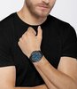Horloge BOSS BLACK GRANDMASTER Heren 1513883 Analoog Behuizing Mineraal Blauw Bracelette Leer Zwart Boucle ardillon Etanchéiteiten 5 BAR