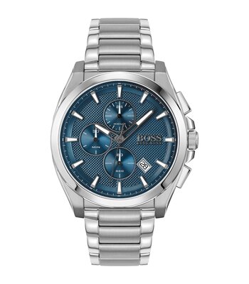 Horloge BOSS BLACK GRANDMASTER Heren 1513884 Analoog Behuizing Mineraal Blauw Bracelette Roestvrij staal Zilverkleurig Boucle déployante Etanchéiteite