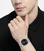 Horloge BOSS BLACK ELITE Heren 1513896 Analoog Behuizing Mineraal Zwart Bracelette Roestvrij staal Zilverkleurig Boucle déployante Etanchéiteiten 5 BA