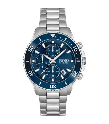 Horloge BOSS BLACK ADMIRAL Heren 1513907 Analoog Behuizing MINERAAL Blauw Bracelette Roestvrij staal Staal Boucle déployante Etanchéiteiten 10BAR