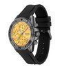 Horloge BOSS BLACK ADMIRAL Heren 1513968 Analoog Behuizing Mineraal Geel Armband Silicone Zwart Gespíndel Waterdichtheid 10 ATM
