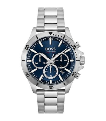 Horloge BOSS BLACK TROPER Heren 1514069 Analoog Behuizing MINERAAL Blauw Bracelette Roestvrij staal Staal Boucle déployante Etanchéiteiten 5BAR