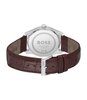 Horloge BOSS BLACK PRINCIPES Heren 1514114 Analoog Behuizing MINERAAL Zilverkleurig Armband Leer Bruin Uitklapbare lus Waterdichtheid 3BAR
