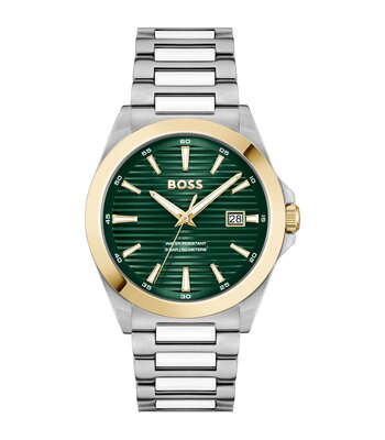 Horloge BOSS BLACK STRIKE Heren 1514173 Analoog Behuizing MINERAAL Groen Bracelette Roestvrij staal Staal Etanchéiteiten 5BAR