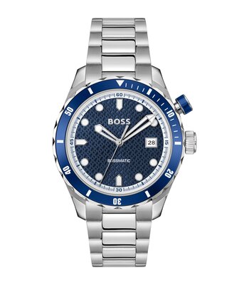 Horloge BOSS BLACK BOSSMATIC Heren 1514177 Analoog Behuizing MINERAAL Blauw Bracelette Roestvrij staal Staal Etanchéiteiten 10BAR