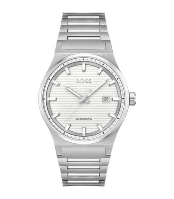 Horloge BOSS BLACK CANDOR AUTOMATIC Heren 1514186 Analoog Behuizing MINERAAL Wit Bracelette Roestvrij staal Staal Etanchéiteiten 5BAR