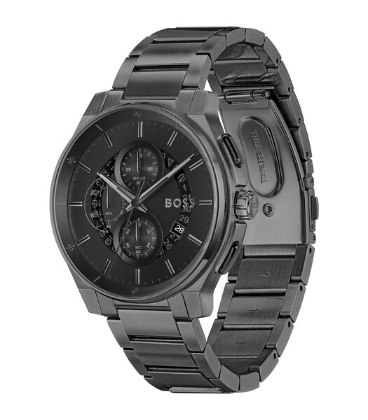 Horloge BOSS BLACK PEAK 2.0 Heren 1514192 Analoog Behuizing MINERAAL Zwart Bracelette Staal Zwart Etanchéiteiten 5BAR