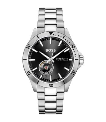 Horloge BOSS BLACK TROPER AUTOMATIC Heren 1514202 Analoog Behuizing MINERAAL Zwart Bracelette Roestvrij staal Staal Etanchéiteiten 10BAR