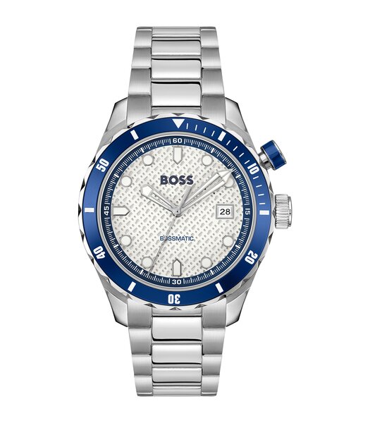 Horloge BOSS BLACK BOSSMATIC Heren 1514212 Analoog Behuizing MINERAAL Wit Bracelette Roestvrij staal Staal Etanchéiteiten 10BAR