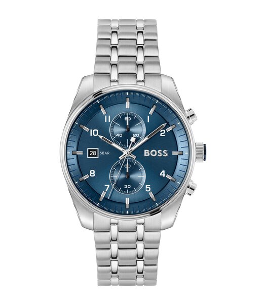 Horloge BOSS BLACK SKYTRAVELLER Heren 1514216 Analoog Behuizing MINERAAL Blauw Bracelette Roestvrij staal Staal Etanchéiteiten 5BAR