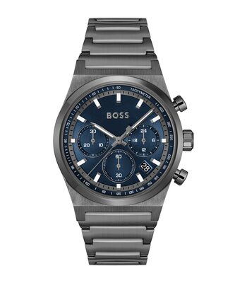 Horloge BOSS BLACK CANDOR CHRONO Heren 1514223 Analoog Behuizing MINERAAL Blauw Bracelette Staal Grijs Etanchéiteiten 5BAR