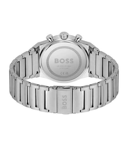 Montre BOSS BLACK CANDOR CHRONO Homme 1514250 Analogue Cadran MINERAL Bleu Bracelet Acier inoxydable Acier Etanchéité 5BAR