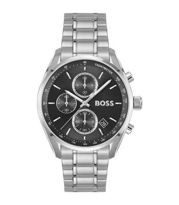 Horloge BOSS BLACK GRAND PRIX 40 Heren 1514259 Analoog Behuizing MINERAAL Zwart Bracelette Roestvrij staal Staal Etanchéiteiten 5BAR