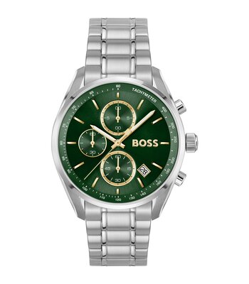 Horloge BOSS BLACK GRAND PRIX 40 Heren 1514265 Analoog Behuizing MINERAAL Groen Bracelette Roestvrij staal Staal Etanchéiteiten 5BAR