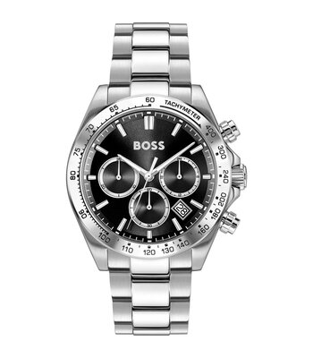 Horloge BOSS BLACK HERO 2.0 Heren 1514267 Analoog Behuizing MINERAAL Zwart Bracelette Roestvrij staal Staal Etanchéiteiten 5BAR