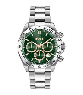 Horloge BOSS BLACK HERO 2.0 Heren 1514268 Analoog Behuizing MINERAAL Groen Bracelette Roestvrij staal Staal Etanchéiteiten 5BAR