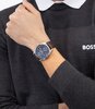 Horloge BOSS BLACK PRINCIPLE MASTER Heren 1514273 Analoog Behuizing MINERAAL Blauw Bracelette Leer Bruin Etanchéiteiten 5BAR