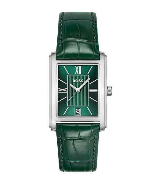 Horloge BOSS BLACK PRINCIPES KLEDING Heren 1514278 Analoog Behuizing MINERAAL Groen Armband Leer Groen Waterdichtheid 3BAR