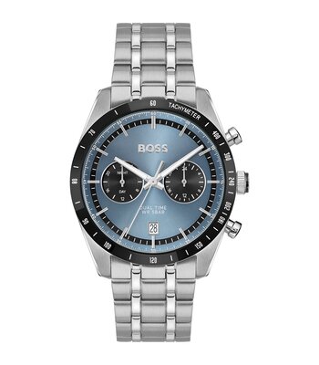 Horloge BOSS BLACK TOURMASTER Heren 1514286 Analoog Behuizing MINERAAL Blauw Bracelette Roestvrij staal Staal Etanchéiteiten 5BAR
