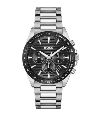 Horloge BOSS BLACK STRIKER CHRONO - LE Heren 1514290 Analoog Behuizing MINERAAL Zwart Bracelette Roestvrij staal Staal Etanchéiteiten 5BAR