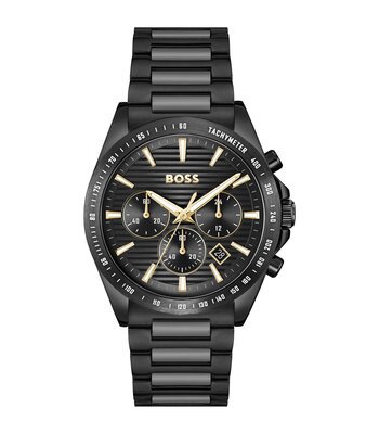 Horloge BOSS BLACK STRIKER CHRONO - LE Heren 1514291 Analoog Behuizing MINERAAL Zwart Bracelette Staal Zwart Etanchéiteiten 5BAR