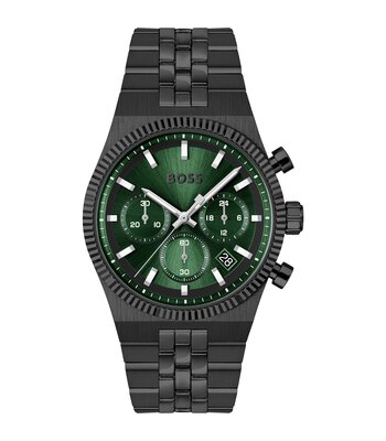 Horloge BOSS BLACK CANDOR PRIME Heren 1514308 Analoog Behuizing MINERAAL Groen Bracelette Staal Zwart Etanchéiteiten 5BAR
