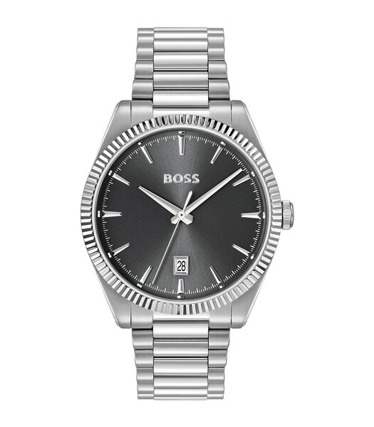 Horloge BOSS BLACK CHESWICK Heren 1514310 Analoog Behuizing MINERAAL Grijs Bracelette Roestvrij staal Staal Etanchéiteiten 5BAR