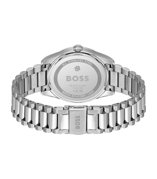 Horloge BOSS BLACK CHESWICK Heren 1514310 Analoog Behuizing MINERAAL Grijs Bracelette Roestvrij staal Staal Etanchéiteiten 5BAR